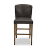 Arlo Counter-Height Stool with Vegan Leather Fabric, 26"H - Charcoal | Tabouret 26 po Arlo de hauteur comptoir en tissu de cuir végétalien - anthracite