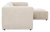 Kort & Co. Oaklyn Modular 4-Piece Fabric Sectional with Ottoman and Tufted Seat Cushions - Beige | Sofa sectionnel modulaire Oaklyn Kort & Co. 4 pièces en tissu avec pouf et coussins de siège capitonnés - beige