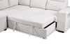 Coast 3-Piece Left-Facing Ivory White Fabric Sleeper Sectional with Storage Chaise and Storage Armrest | Sofa-lit sectionnel de gauche Coast 3 pièces en tissu blanc ivoire avec fauteuil long de rangement et accoudoir de rangement