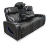 Elite 86" Genuine Leather Massage Power Reclining Sofa with Immersive Audio and Power Headrests - Black | Sofa de massage à inclinaison électrique Elite de 86 po en cuir véritable avec son immersif et appuie-têtes électriques - noir