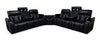 Zen 3-Piece Leather-Look Fabric Power Reclining Sectional with Massage and Two Drop-Down Consoles - Black | Sofa sectionnel à inclinaison électrique Zen 3 pièces en similicuir avec massage et 2 consoles rabattables - noir