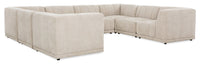 Kort & Co. Oaklyn Modular 8-Piece Fabric Sectional with Tufted Seat Cushions – Beige