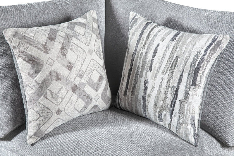Scott Living Evolve Modular 4-Piece Linen-Look Fabric Sectional with Feather Down Cushions - Grey