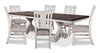 Willow 7pc Dining Set with Table & 6 Chairs, 84-106"W Extension - Rustic White & Brown | Ensemble de salle à manger Willow 7 pièces avec table, rallonge de 84 po à 106 po (L) et 6 chaises - blanc rustique et brun
