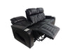 Zen 86" Leather-Look Fabric Power Reclining Massage Sofa with Power Headrests and Drop-Down Console - Black | Sofa de massage à inclinaison électrique Zen de 86 po en tissu d’apparence cuir avec appuie-têtes électriques et console rabattable - noir