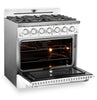 Classic Retro by Unique 36" 5.2 Cu. Ft. 6-Burner Gas Range with Convection - Marshmallow White - UGP-36CR W | Cuisinière à gaz Classic Rétro par Unique de 36 po et de 5,2 pi3 à 6 brûleurs avec convection - blanc guimauve - UGP-36CR W | UGP36CRW