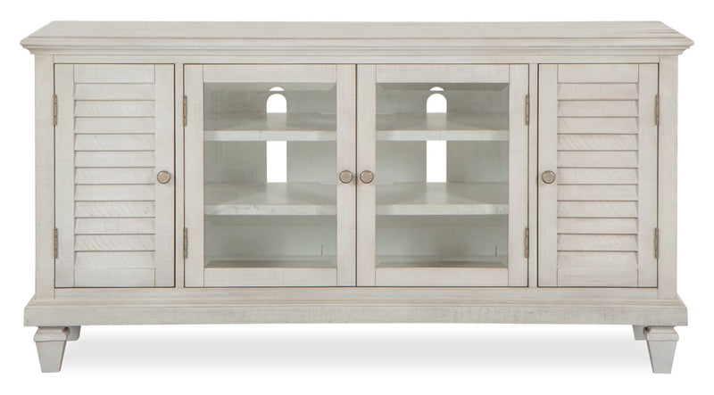 Baron 62” Rustic Pine TV Stand with Storage and Cable Management for TVs up to 70” - Alabaster