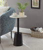 Nevan 14" Accent Table with White Sintered Stone Top - Black | Table d’appoint Nevan de 14 po avec dessus en pierre frittée blanc - noir