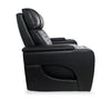 Zen 5-Piece Leather-Look Fabric Home Theatre Power Reclining Sectional with Massage - Black | Sofa sectionnel à inclinaison électrique Zen 5 pièces de style cinéma maison en similicuir avec massage et 2 consoles de rangement - noir
