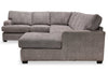Made in Canada Luxe 3-Piece Right-Facing Fabric Sectional with Removable Cushions - Zaftig Dove Grey | Sofa sectionnel de droite Luxe 3 pièces fabriqué au Canada en tissu avec coussins amovibles - gris colombe Zaftig