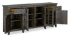 Wesley 70" Traditional TV Stand with Storage and Cable Management for TVs up to 75" - Graphite | Meuble pour téléviseur traditionnel Wesley de 70 po avec rangement et système de gestion des câbles