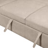 Envy 5-Piece Left-Facing Chenille Fabric Sleeper Sectional with Storage Chaise - Almond Beige | Sofa-lit sectionnel de gauche Envy 5 pièces en tissu de chenille avec fauteuil long de rangement - beige amande