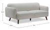 Sadie 78.7" Fabric Sofa with Rubberwood Legs – Sand | Sofa Sadie de 78,7 po en tissu avec pattes en hévéa - sable