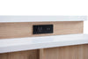 Owen 55" Reversible Corner Office Desk with 4-Drawers & Cubbies – Faux White Marble and Weathered White | Bureau en coin réversible Owen de 55 po avec 4 tiroirs et compartiments - imitation de marbre blanc et blanc vieilli