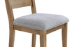 Lotus Dining Chair with Polyester Fabric, Wood, Slat-back - Natural | Chaise de salle à manger Lotus en tissu de polyester et bois avec dossier à lattes - naturelle