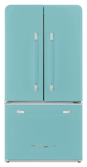 Classic Retro by Unique 36\" 21.4 Cu. Ft. Counter-Depth Refrigerator - Ocean Mist Turquoise - UGP-595L T AC
