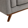 Kort & Co. Kassia 80" Linen-Look Fabric Condo Size Sofa with Wood Base and Legs - Grey | Sofa Kassia de Kort & Co. de 80 po de format condo en tissu d’apparence lin avec base et pattes en bois - gris