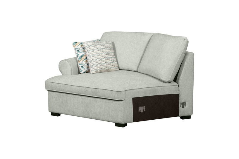 Scott Living Haven 2-Piece Left-Facing Chenille Fabric Cuddler Sectional - Seafoam Blue
