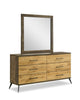 Silas 5pc Bedroom Set with Platform Bed, Dresser & Mirror, LED, Rustic Brown - King Size | Ensemble de chambre à coucher Silas 5 pièces brun rustique avec lit plateforme, commode, miroir et éclairage à DEL - format très grand lit
