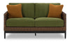 Tofino Outdoor Patio Loveseat - Resin Wicker, UV & Weather Resistant - Green/Brown/Black | Causeuse Tofino pour la terrasse à l’extérieur - osier en résine, résistant aux rayons UV et aux intempéries - verte, brune et noire