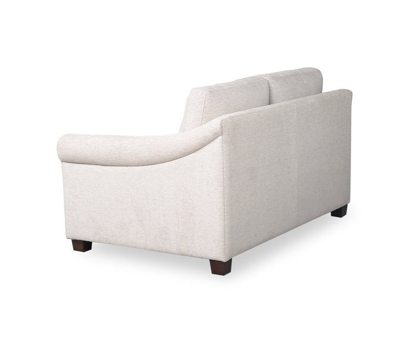 Mallie 60\" Chenille Fabric Loveseat with Rolled Arms and Wood Legs - Shell White