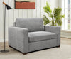 Dusk 52" Linen-Look Fabric Sleeper Chair with Track Arms - Grey | Fauteuil-lit Dusk de 52 po en tissu d’apparence lin avec accoudoirs rectilignes - gris