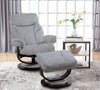 Easton 33.5" Chenille Fabric Stress Free Swivel Reclining Chair with Footrest - Silver Grey | Fauteuil pivotant inclinable Easton antistress de 33,5 po en tissu de chenille avec repose-pieds - gris argenté