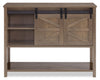 Corbin 47.25" Accent Cabinet with Sliding Barn Doors - Walnut Oak | Armoire décorative Corbin de 47,25 po avec portes de grange coulissantes - chêne noyer