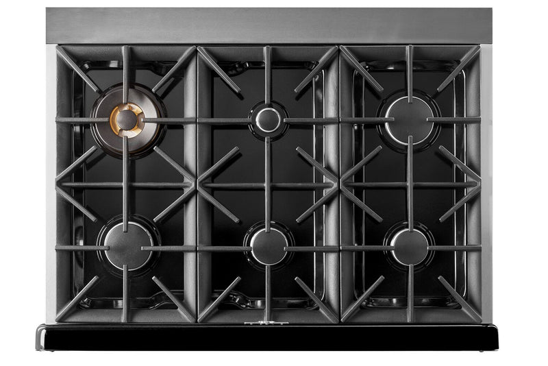 Classic Retro by Unique 36\" 5.2 Cu. Ft. 6-Burner Gas Range with Convection - Midnight Black - UGP-36CR B