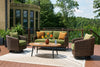 Tofino Outdoor Patio Loveseat - Resin Wicker, UV & Weather Resistant - Green/Brown/Black | Causeuse Tofino pour la terrasse à l’extérieur - osier en résine, résistant aux rayons UV et aux intempéries - verte, brune et noire