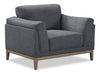 Valley 44" Fabric Chair with Rubberwood Base and Legs - Pewter | Fauteuil Valley de 44 po en tissu avec base et pattes en hévéa - étain