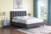 Kort & Co. Rain Upholstered Platform Bed in Charcoal Fabric, Tufted - Full Size | Lit plateforme rembourré Rain de Kort & Co. en tissu anthracite capitonné - format lit double