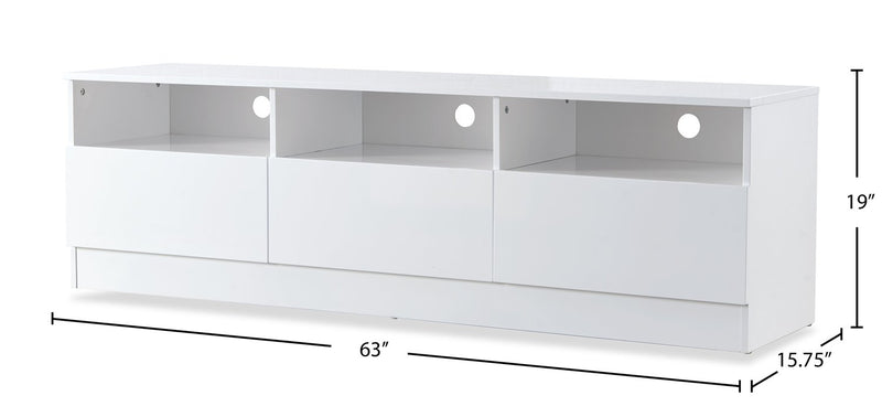 Celine 63\" TV Stand with Storage for TVs up to 70\" - White
