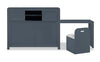 Quinn Platform Bed with Bookcase Headboard, Built-in Desk & Stool, Blue - Full Size | Lit plateforme Quinn avec tête de lit bibliothèque, bureau intégré et tabouret, bleu - format lit double