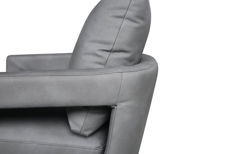 Ever 28\" Swivel Leather-Like Fabric Accent Chair – Grey