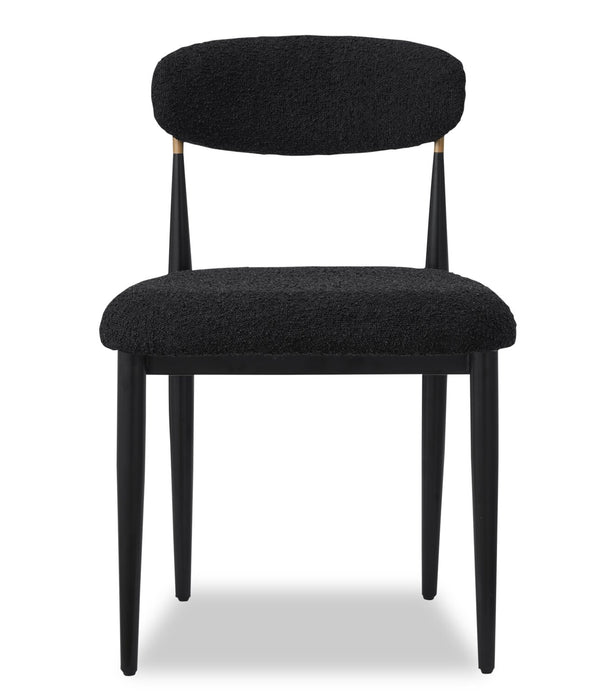 Kort & Co. Capri 5pc Dining Set with Table & 4 Chairs, Gold Accent, Pedestal Base, 72\"W - Black