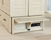Parker Cabinet Bed with Memory Foam Mattress, Brushed Driftwood - Queen Size    | Armoire-lit Parker - Taupe