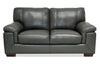 Classico 71" Genuine Leather Loveseat with Wood Legs – Carbon Grey | Causeuse Classico de 71 po en cuir véritable avec pattes en bois - gris carbone