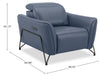 Riviera Top-Grain Genuine Leather Power Reclining Chair - Blue | Fauteuil à inclinaison électrique Riviera en cuir véritable de qualité supérieure - bleu