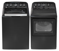 GE 4.9 Cu. Ft. Top Load Washer and 7.2 Cu. Ft. Electric Dryer – Diamond Grey