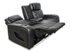 Elite 74" Genuine Leather Massage Power Reclining Loveseat with Immersive Audio and Power Headrests - Black | Causeuse de massage à inclinaison électrique Elite de 74 po en cuir véritable avec son immersif et appuie-têtes électriques - noire