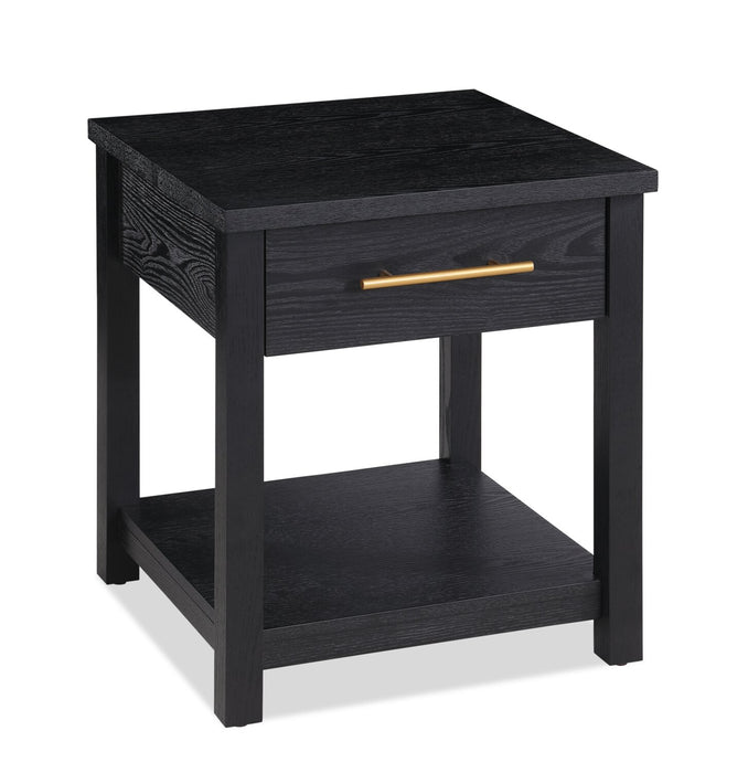 Dalton 20\" End Table with Drawer – Black 