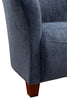 Ethan 31" Linen-Look Fabric Tub-Style Accent Chair with Wood Legs – Navy   | Fauteuil d’appoint Ethan de style gondole de 31 po en tissu d’apparence lin avec pattes en bois - bleu marine
