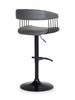 Java Barstool with Swivel & Adjustable Seat, Vegan Leather Fabric, 24.5-33"H, Metal - Grey | Tabouret 24.5-33 po bar Java en tissu de cuir végétalien et en métal avec siège pivotant et réglable - gris