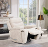 Hudson 40" Chenille Fabric Glider Reclining Chair with Dual Cupholders - Taupe | Fauteuil coulissant inclinable Hudson de 40 po en tissu de chenille avec 2 porte-gobelets - taupe