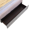 Amos Upholstered Storage Bed Base in Grey Fabric with 3 Built-in Drawers  - King Size | Base de lit de rangement Amos rembourrée en tissu gris avec 3 tiroirs intégrés - format très grand lit