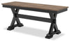Raven Dining Bench, 48"W - Two-Tone Black & Brown | Banc de salle à manger Raven de 48 po (L) - deux teintes, noir et brun