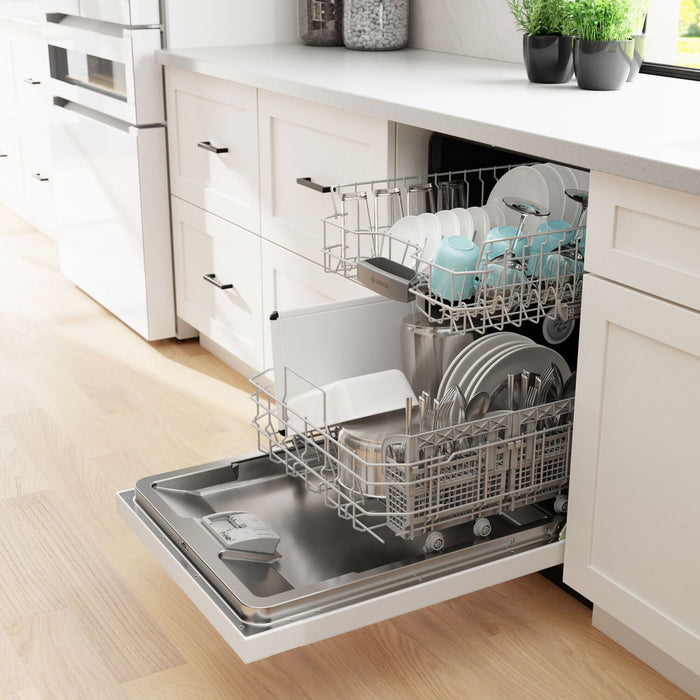 Bosch 100 Series 24\" 48 dBA Smart Dishwasher with PrecisionWash® - White - SHE41CM2N