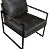 Nico 24.75" Faux Leather Accent Chair with Metal Legs - Dark Grey | Fauteuil d’appoint Nico de 24,75 po en similicuir avec pattes en métal - gris foncé