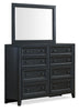Casa Bedroom Dresser Mirror, Attachable, Wall Hanging, Wood - Black | Miroir de commode de chambre à coucher Casa en bois à fixer au meuble ou à suspendre au mur - noir